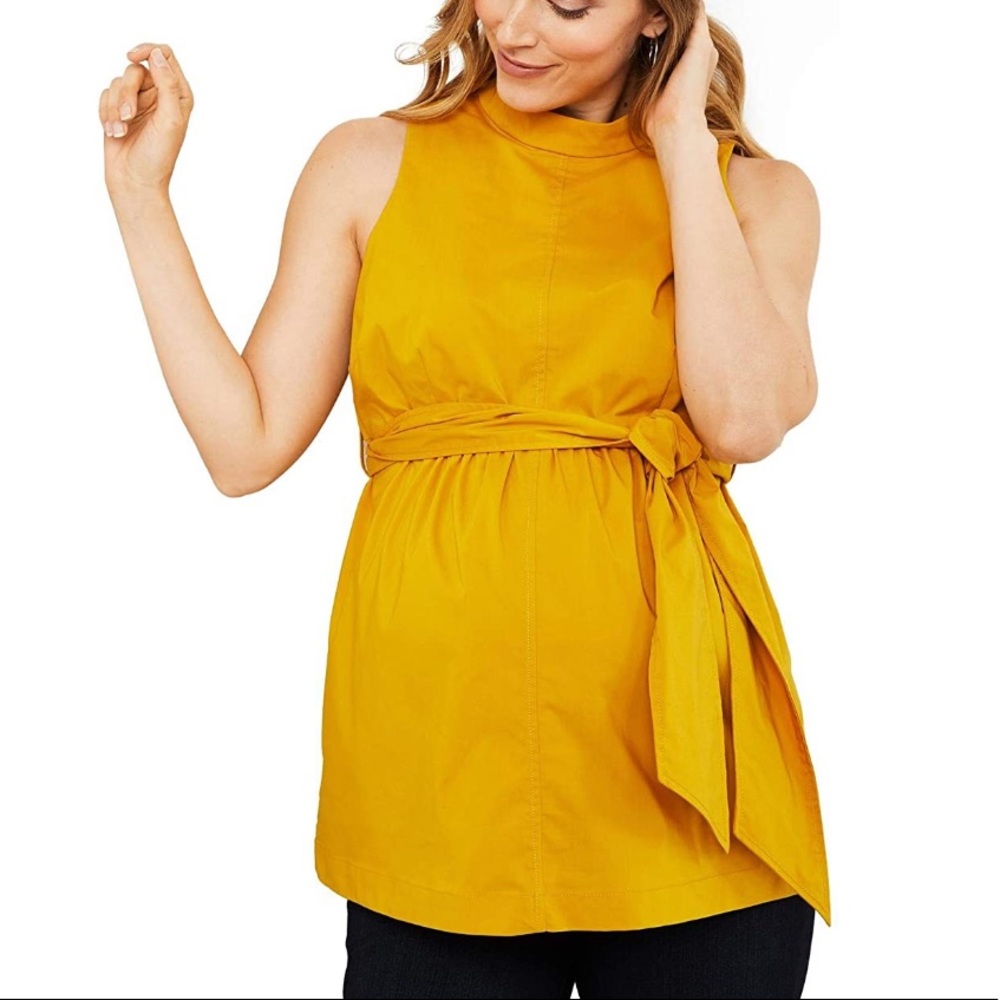 COPY - a pea in the pod I Yellow Maternity High Neck Tank